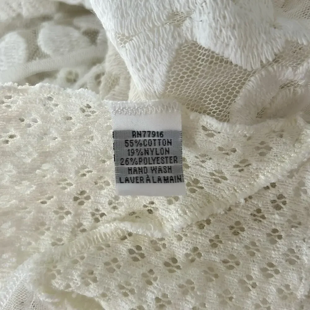 Anthropologie White Lace Poncho - Picture 6 of 9